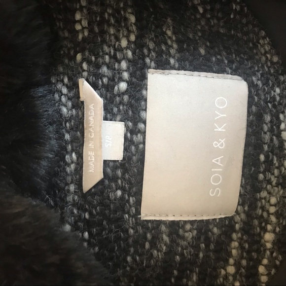 Soia & Kyo Faux Fur Collar Wool Blend Coat - Picture 6 of 8